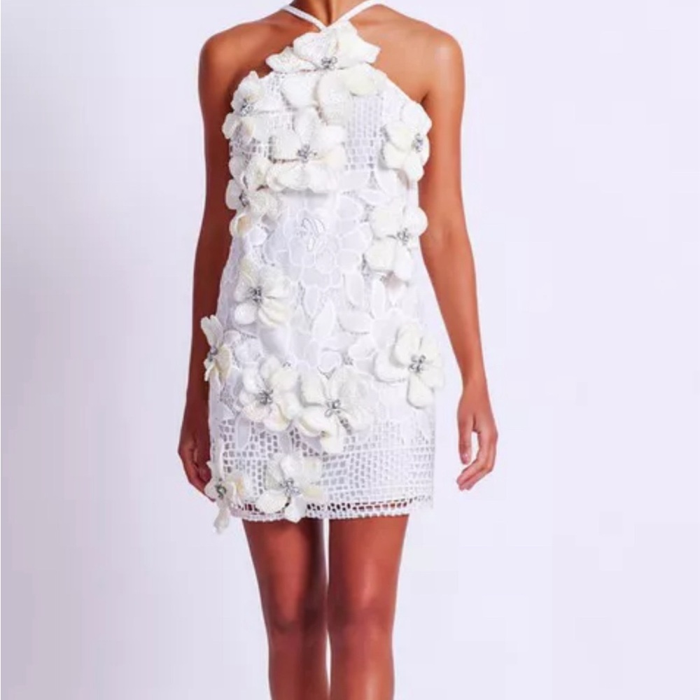 White PatBo mini flower dress